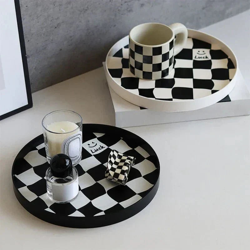 Black and White Chess Board Storage Box