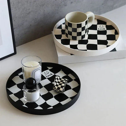 Black and White Chess Board Storage Box