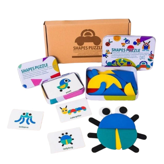 Fun Wooden Shape Puzzle for Kids - Fesara
