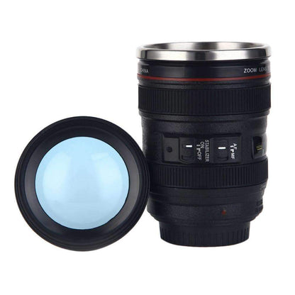 Travel Camera Lens Shaped Coffee Mug Stainless Steel