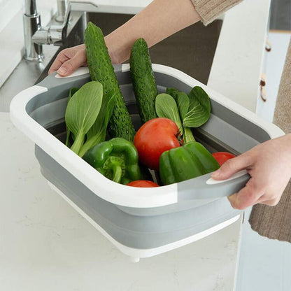 Wooden Kitchen Chopping Board Basket