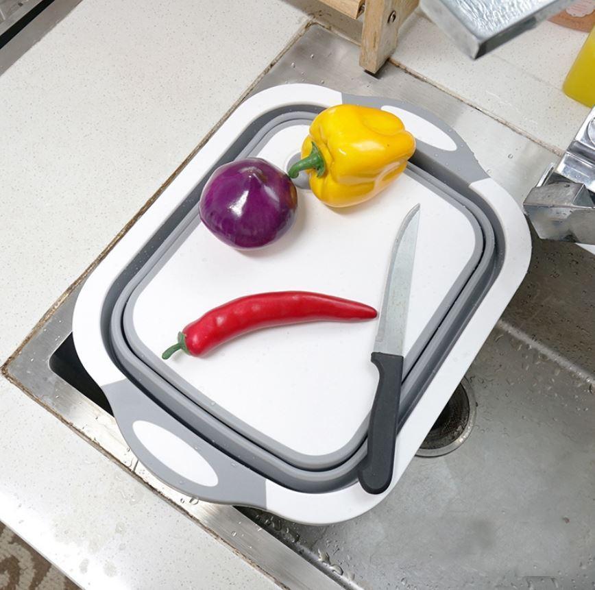 Wooden Kitchen Chopping Board Basket