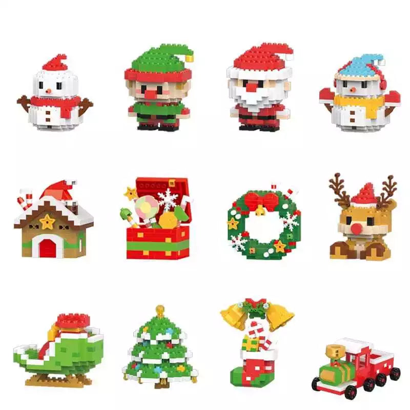 Colorful Christmas Figurine Building Blocks Set