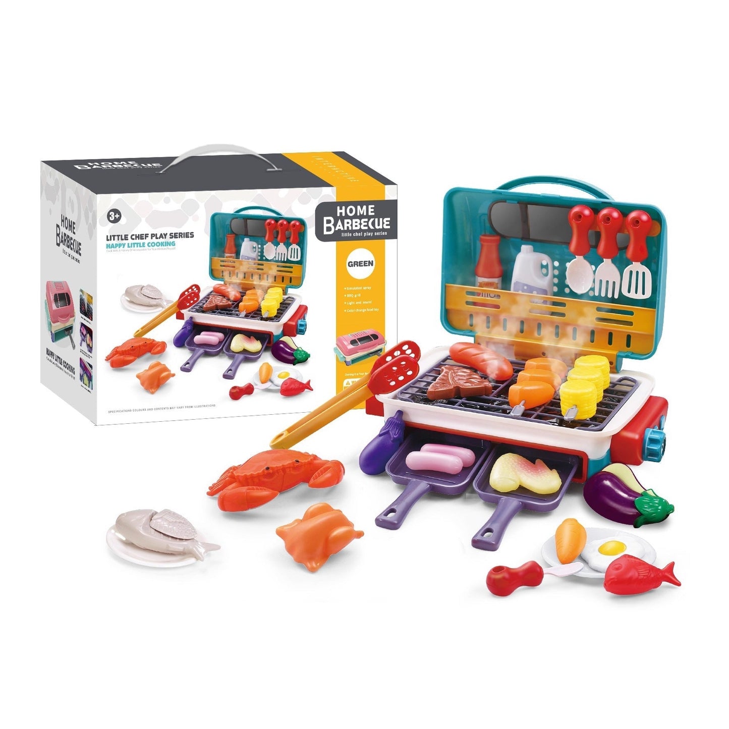 Fun Kids Play Kitchen BBQ Grill with Lights