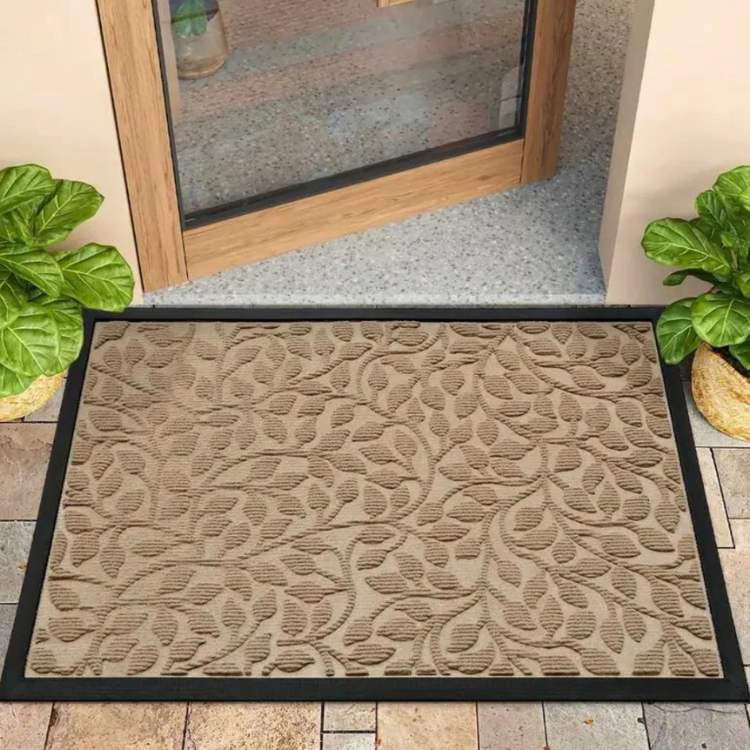 Green Leaf Welcome Floor Mat - Fesara