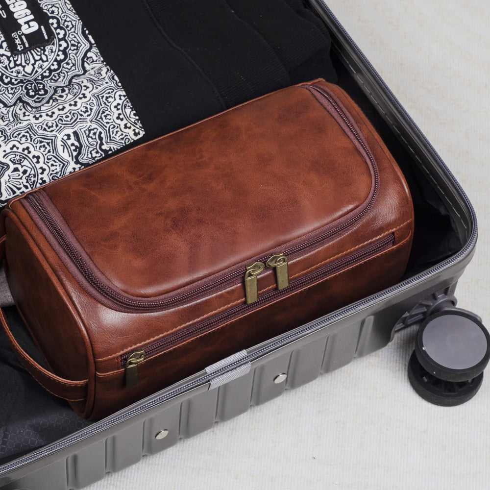 Luxury Mens Travel Toiletry Case - Waterproof Hanging Kit
