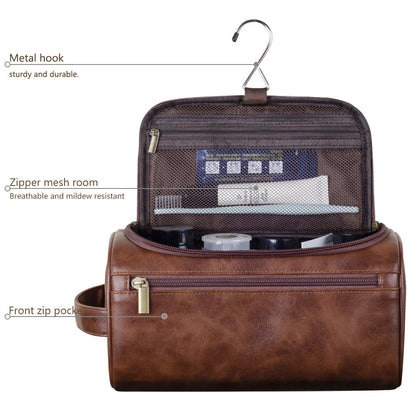 Luxury Mens Travel Toiletry Case - Waterproof Hanging Kit