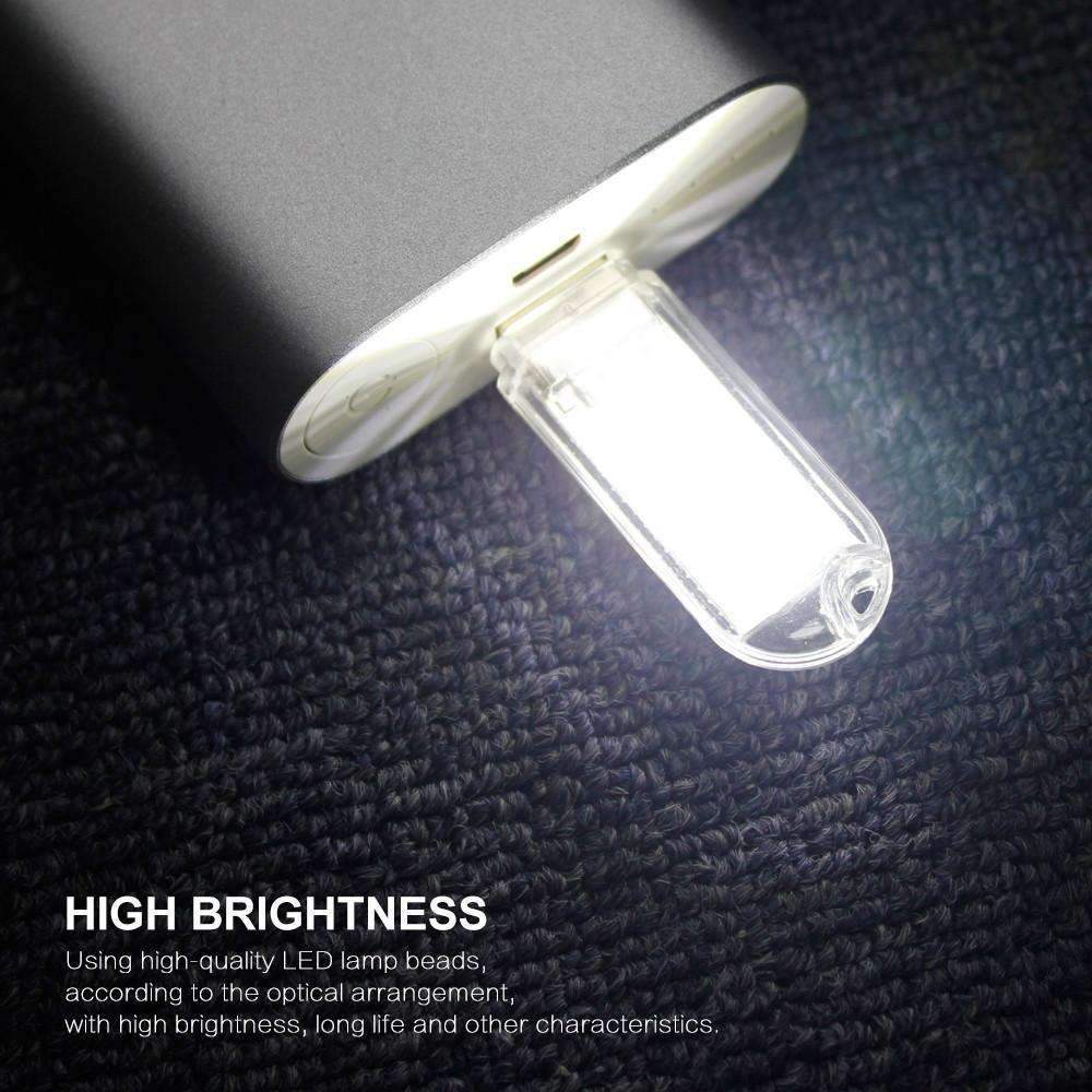 Compact USB LED Bedside Lamp - Bright White Light