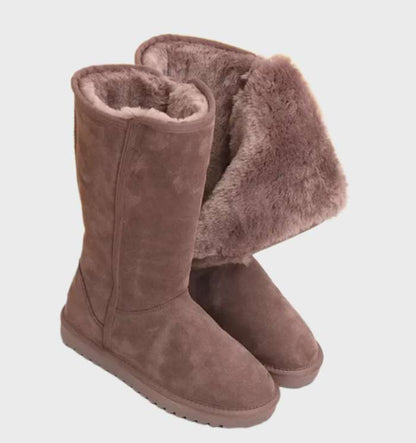 Cozy Waterproof Suede Ankle Boots with Side Zip