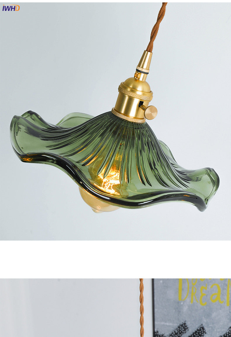 Modern Colourful Glass Copper Pendant Light