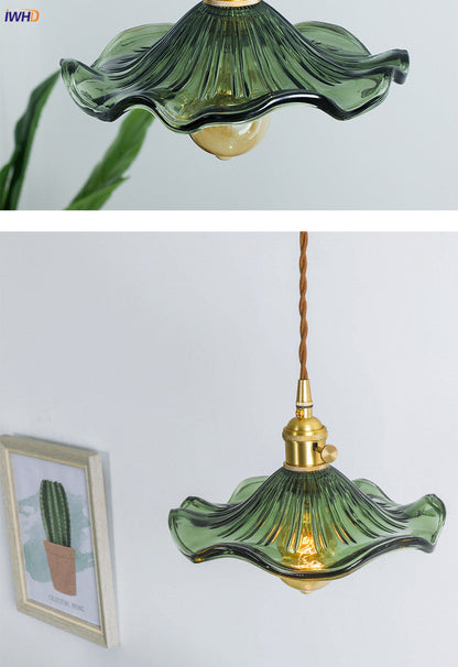 Modern Colourful Glass Copper Pendant Light
