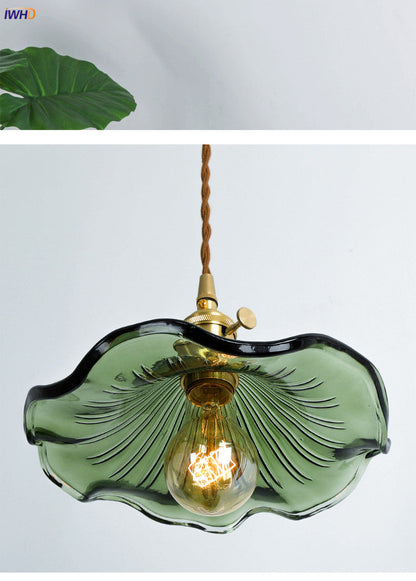 Modern Colourful Glass Copper Pendant Light