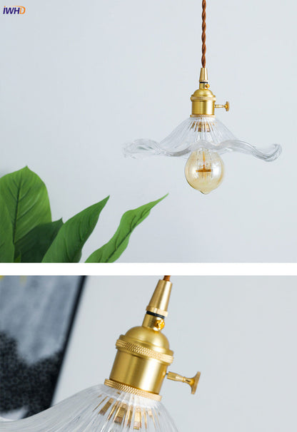 Modern Colourful Glass Copper Pendant Light