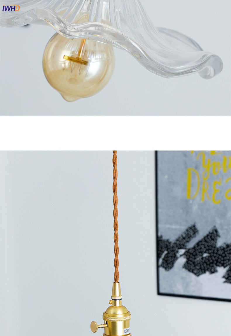 Modern Colourful Glass Copper Pendant Light