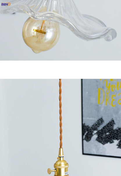Modern Colourful Glass Copper Pendant Light