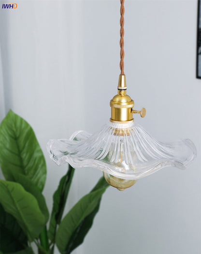 Modern Colourful Glass Copper Pendant Light