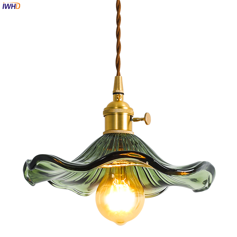 Modern Colourful Glass Copper Pendant Light