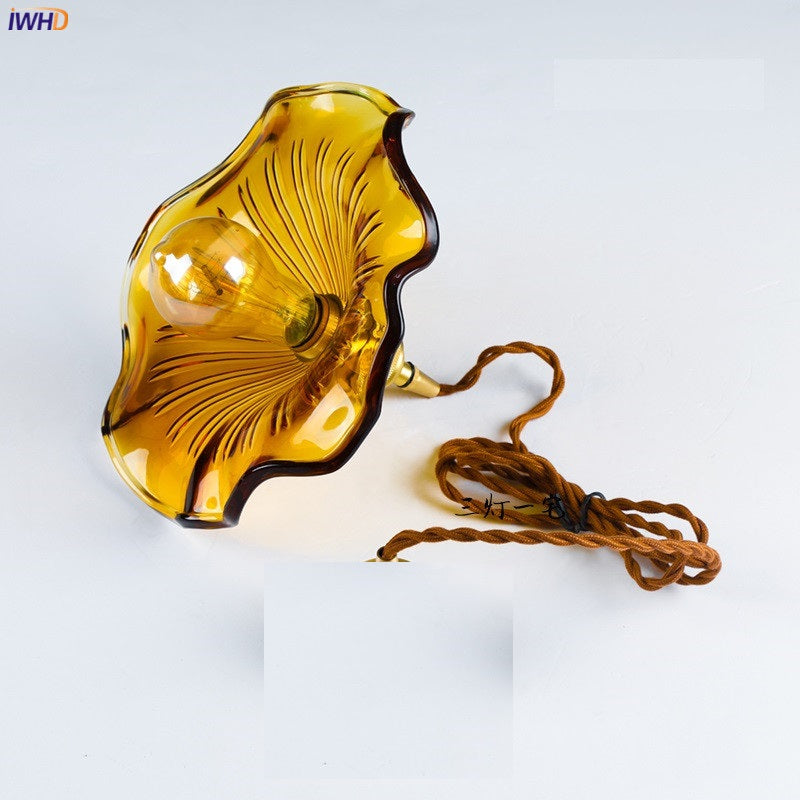 Modern Colourful Glass Copper Pendant Light