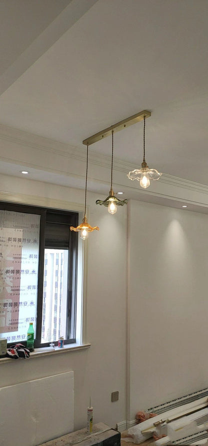 Modern Colourful Glass Copper Pendant Light