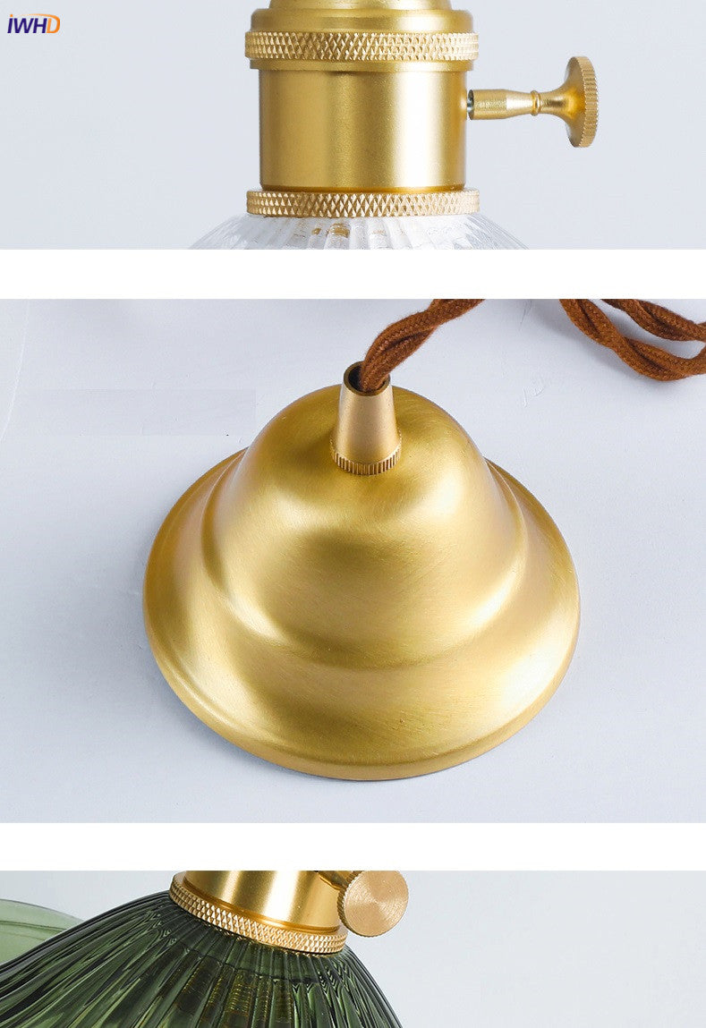 Modern Colourful Glass Copper Pendant Light