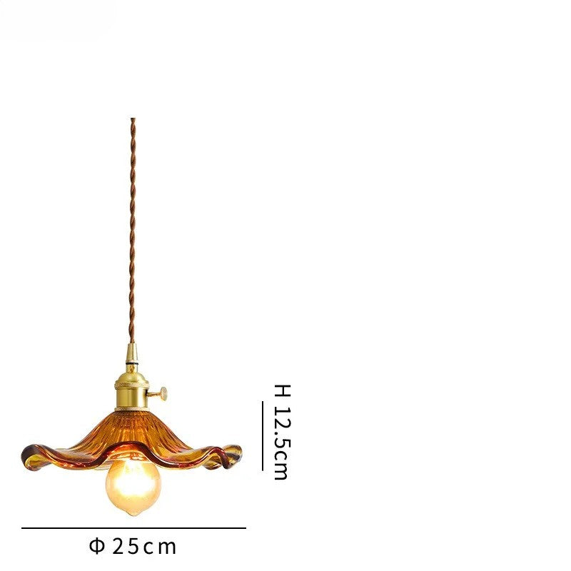 Modern Colourful Glass Copper Pendant Light