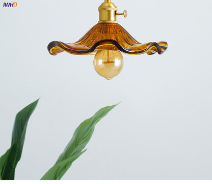 Modern Colourful Glass Copper Pendant Light