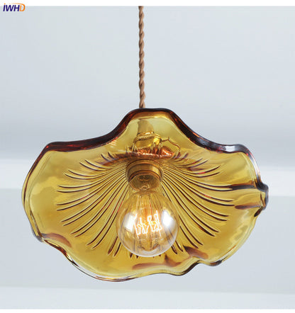 Modern Colourful Glass Copper Pendant Light