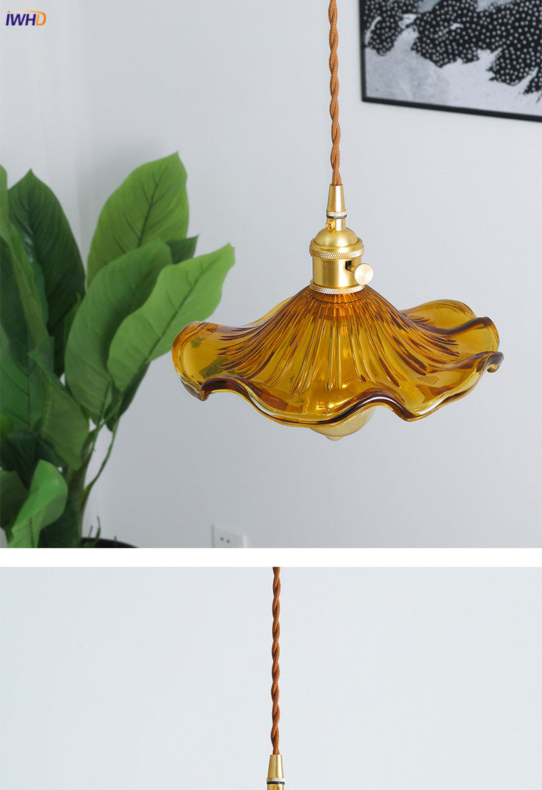 Modern Colourful Glass Copper Pendant Light