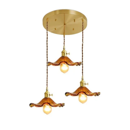 Modern Colourful Glass Copper Pendant Light