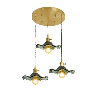 Modern Colourful Glass Copper Pendant Light