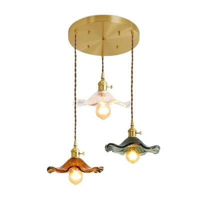 Modern Colourful Glass Copper Pendant Light