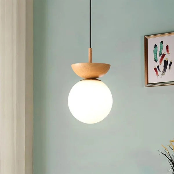 Rustic Wooden Pendant Lighting Fixture