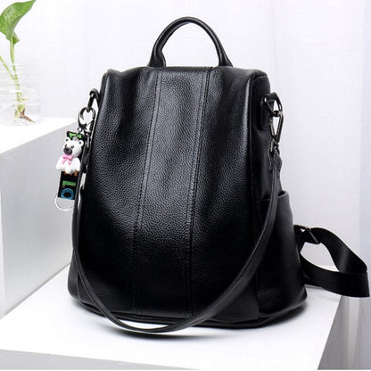 Secure Anti-Theft Leather Backpack