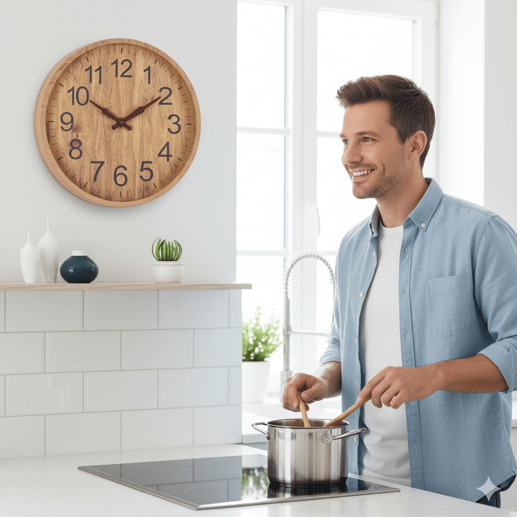 Quiet Rustic Wood Wall Clock with Natural Style