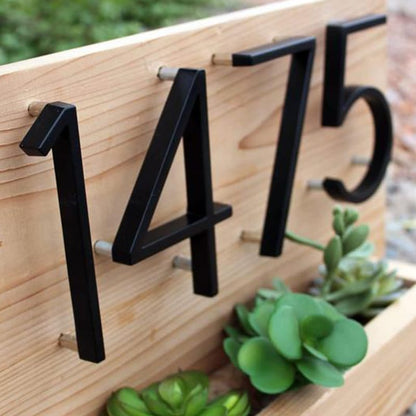 Modern Black Metal Floating House Numbers Sign