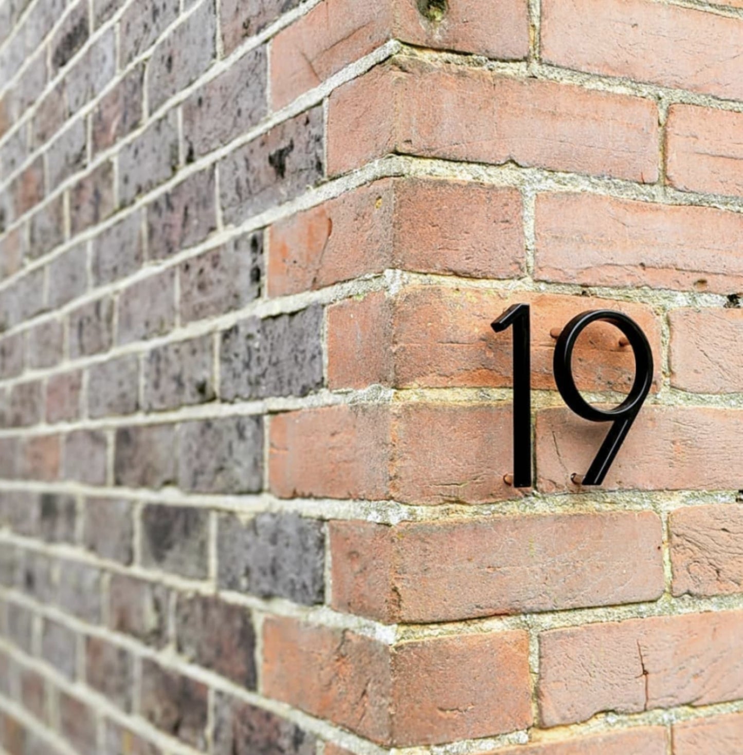 Modern Black Metal Floating House Numbers Sign