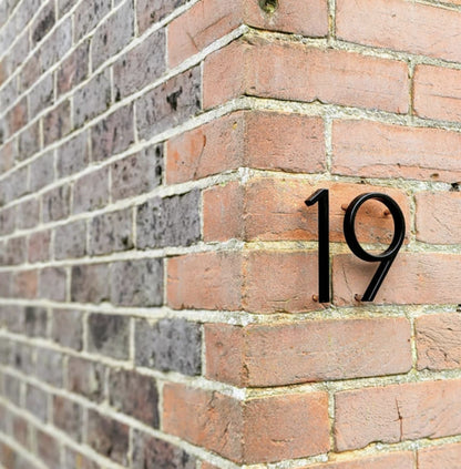 Modern Black Metal Floating House Numbers Sign
