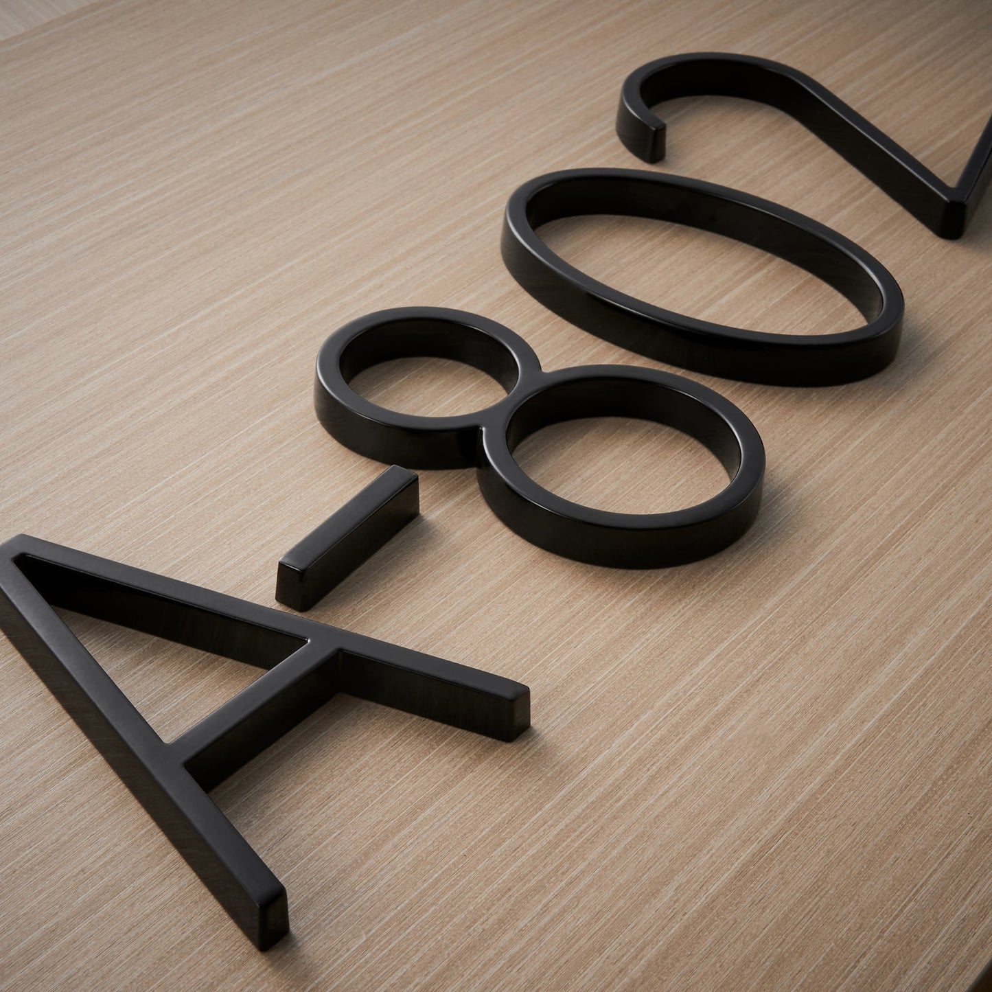 Modern Black Metal Floating House Numbers Sign