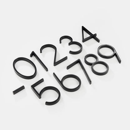 Modern Black Metal Floating House Numbers Sign