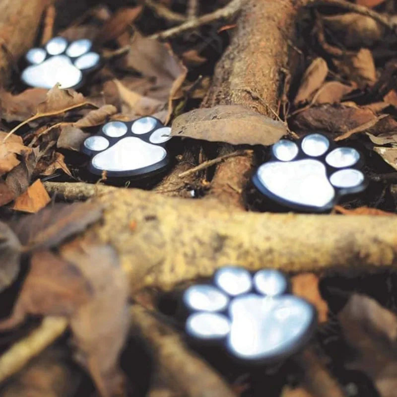 Outdoor Solar Powered Animal Paw Garden Lights
