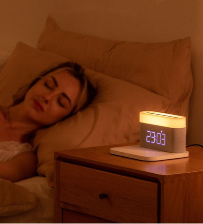 Compact Wireless Charging LED Clock Station