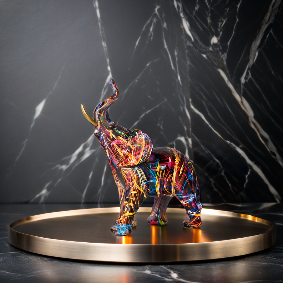 Vibrant Elephant Figurine - Unique African Style Decor
