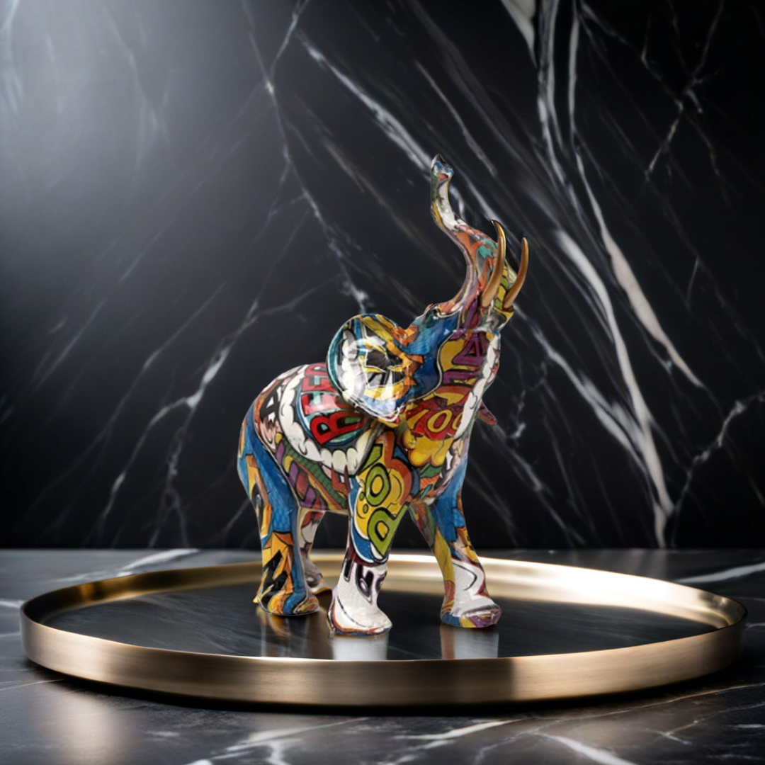 Vibrant Elephant Figurine - Unique African Style Decor