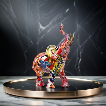 Vibrant Elephant Figurine - Unique African Style Decor