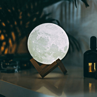 Glowing Moon Night Lamp - Portable - USB Rechargeable