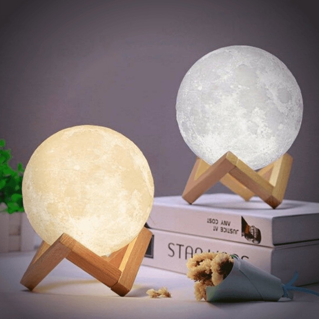 Glowing Moon Night Lamp - Portable - USB Rechargeable