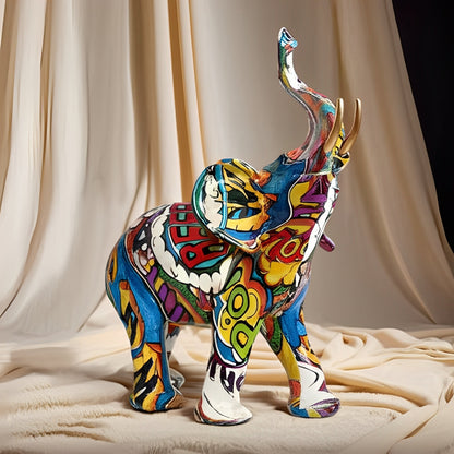 Vibrant Elephant Figurine - Unique African Style Decor