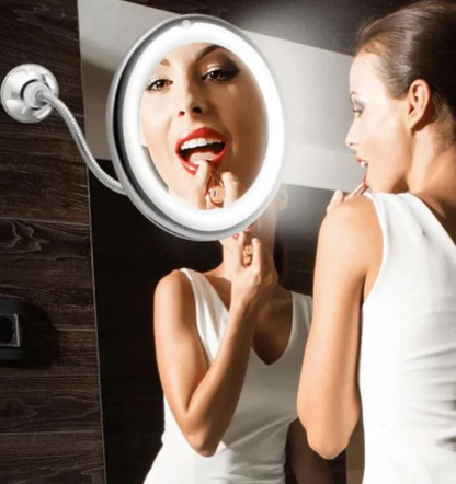 LED Illuminated Wall Mirror with Adjustable Arm - Fesara