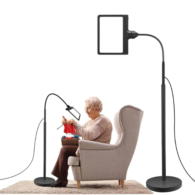 Bright LED Reading Floor Lamp with 5X Magnification