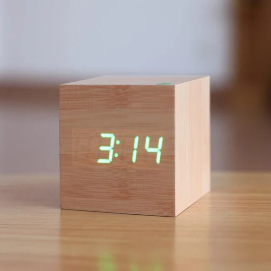 Classic Wood LED Digital Table Clock